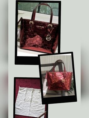Free Ship▪︎❤️▪︎Mirror Finish MK Jet Set Cherry Tote/Crossbody